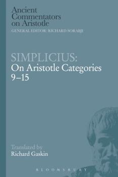 Paperback Simplicius: On Aristotle Categories 9-15 Book