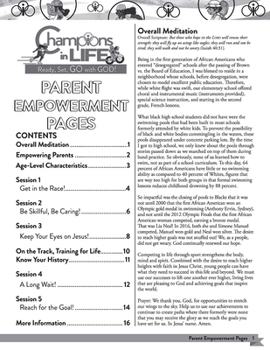 Hardcover Vacation Bible School (Vbs) 2020 Champions in Life Parent Empowerment Pages: Ready, Set, Go with God! Book