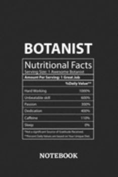 Nutritional Facts Botanist Awesome Notebook: 6x9 inches - 110 blank numbered pages • Greatest Passionate working Job Journal • Gift, Present Idea