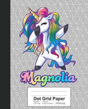 Paperback Dot Grid Paper: MAGNOLIA Unicorn Rainbow Notebook Book