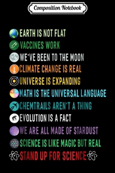 Composition Notebook: Earth Is Not Flat Stand Up For Science Women Men Journal/Notebook Blank Lined Ruled 6x9 100 Pages