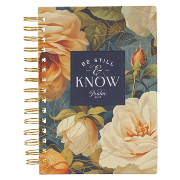 Spiral-bound Journal Wirebound Blue Lg Floral Be Still Ps. 46:10 Book