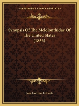 Paperback Synopsis Of The Melolonthidae Of The United States (1856) Book