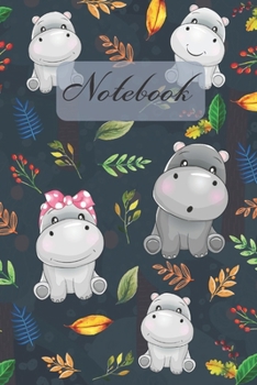 Paperback Notebook: Happy Family Hippo / Hippopotamus Smile - Diary / Notes / Track / Log / Journal, Book Gifts For Women Men Kids Teens G Book