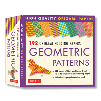 Misc. Origami Folding Papers - Geometric Patterns - 192 Sheets: 10 Different Patterns of 6 Inch (15 CM) Double-Sided Origami Paper (Includes Instructions fo Book