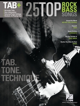 Paperback 25 Top Rock Bass Songs: Tab. Tone. Technique. Book