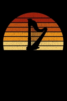 Harpist Notebook: Vintage Sunset Harp 6 x 9 (A5) Graph Paper Squared Journal Gift For Harpists And Harpe Lovers (108 Pages)