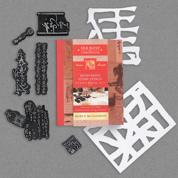 Misc. Mixed-Media Stamp, Stencil, and Storybook Set Asian Scripts: 7 Premium Art Stamps, 2 Stencil Masks, and 32-Page Instruction Booklet; Great for Gel Pla Book