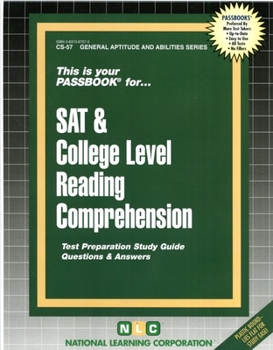Spiral-bound SAT & College Level Reading Comprehension: Passbooks Study Guide Book