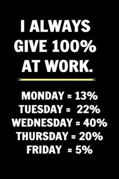 I Always Give 100% at Work - Funny Journals For Women Coworkers -: Remarkable Funny Journals For Women Coworkers To Write in For Women, Funny Journal ... Lined Journal For Coworker Notebook Gag Gift