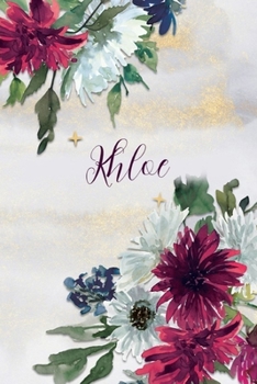 Khloe: Personalized Journal Gift Idea  for Women (Burgundy and White Mums)