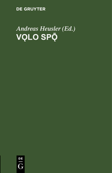 Hardcover Vǫlo Spǭ: Die Weissagung Der Seherin [German] Book