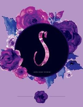 Paperback S - Journal (Diary, Notebook): Purple Floral Monogram Gifts for Women and Girls, 8.5 X 11 Large Book