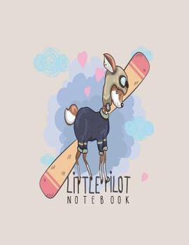 Paperback Litter pilot notebook: Little deer pilot on grey and Dot Graph Line Sketch pages, Extra large (8.5 x 11) inches, 110 pages, White paper, Sket Book