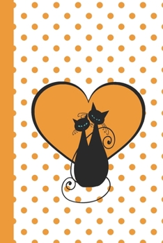 Sketch Journal: Love Cats (Gold) 6x9 - Pages are LINED ON THE BOTTOM THIRD with blank space on top
