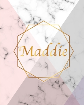Maddie: Gift Luxury Marble Glossy Pink Purple Faux Gold Print Notebook Journal (Marble Notebooks)