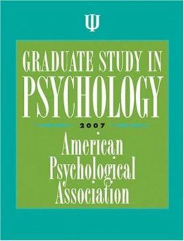 Paperback Graduate Study in Psychology 2007 Book