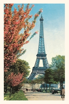 Paperback Vintage Journal Eiffel Tower, Peach Blossoms Book