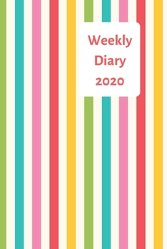 Weekly Diary: 6x9 week to a page diary planner. 12 months monthly planner, weekly diary & lined paper note pages. Perfect for teachers, students and small business owners. Bright colour stripe design