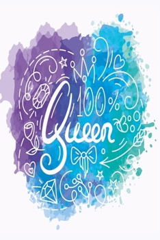 100 % Queen blue violet Version: Dot Grid 6x9 Dotted Bullet Journal and Notebook 120 Pages for girls and women