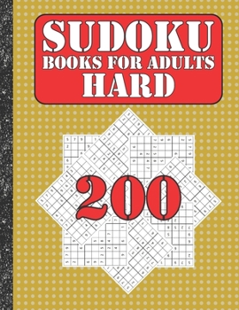 Sudoku books for adults hard: 200 Sudokus from hard with solutions for adults Gifts Sudoku hard book Lover adults ,kids