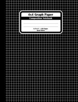 Paperback 4x4 Graph Paper Composition Notebook: Square Grid or Quad Ruled Paper. Large Size Notebook, Black Squares Book Cover. Book