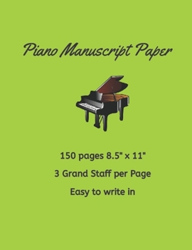 Paperback Piano Manuscript Paper: Perfect For That Aspiring Musician Book