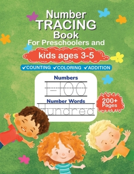 Paperback Number Tracing Book For Preschoolers and Kids Ages 3-5: 3-In-1 Book to Master Numerals, Words and First Math For Pre K, K Book