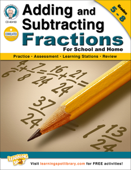 Paperback Adding and Subtracting Fractions, Grades 5-8 Book
