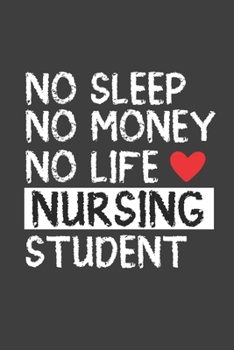 No Sleep No Money No Life Nursing Students: Lined Notebook / Journal Gift For Him Her, 130 Pages 6x9, Soft Cover Matte Finish