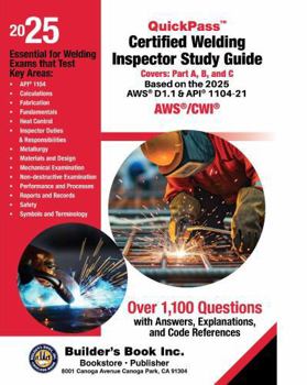 Certified Welding Inspector AWS/CWI QuickPass Study Tool Book based on AWS D1.1 2025 with Online Interactive Software