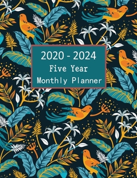 2020 - 2024 Five Year Monthly Planner: 5 Years Nature Wall Calendar