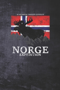 Paperback Wikstroem - Notes: Norway flag moose mountains Norge expedition used look - Notebook 6x9 unlined Book
