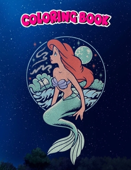 Paperback Coloring Book: The Little Mermaid Ariel Space Gazing Tank Top, Children Coloring Book, 100 Pages to Color Book