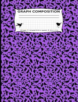 Paperback Graph Composition: Birds All Over Purple Marble 4x4 Graph Composition Notebook 8.5 by 11 in 150 pages for boys, girls, kids, students, bi Book