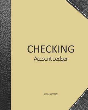 Checking account ledger - Large version: Checkbook log | Checkbook register notebook | Personal Checking Account Balance Register | 101 pages, 8"x10" ... black leather imitation cover reinforcement