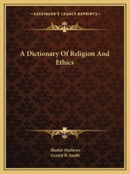 Paperback A Dictionary Of Religion And Ethics Book