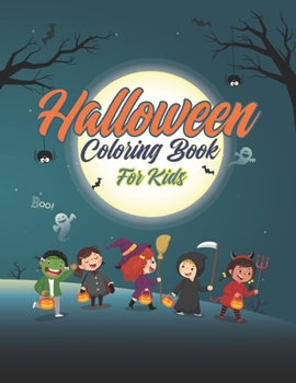 Paperback Halloween Coloring Book For Kids: Glossy cover, 8.5 x 11 inches Book