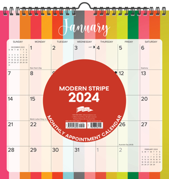 Calendar Modern Stripe 2024 12 X 12 Spiral Wall Calendar Book