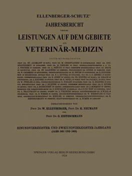 Paperback Ellenberger-Schütz' Jahresbericht Über Die Leistungen Auf Dem Gebiete Der Veterinär-Medizin [German] Book