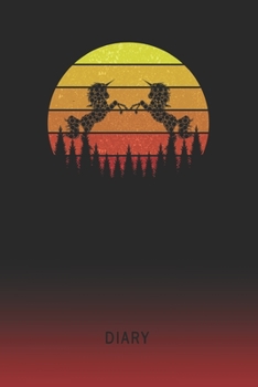 Diary: Blank Unicorns Art Personal Writing Memoir | Old School Retro Vintage Sunset 80s Cover | Daily Journaling for Writers & Journalists | ... Set Goals & Write about your Life & Interests