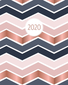 Paperback 2020: Weekly & Monthly Planner & Diary - Faux Rose Gold Chevron - Scandinavian Grey Theme - Week to View A4 Letter Size with Book