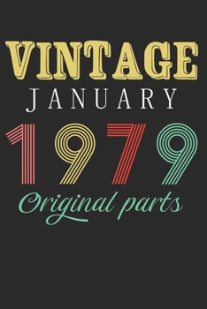 Paperback Vintage January 1979 Original Parts: Retro Birthday Gift Notebook Blank Lined Journal Book