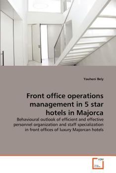 Paperback Front office operations management in 5 star hotels in Majorca Book