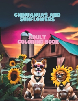 Paperback Chihuahuas and Sunflowers: Adult Coloring Book