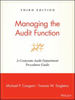 Paperback Managing the Audit Function: A Corporate Audit Department Procedures Guide Book