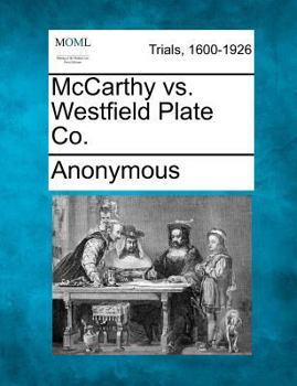 Paperback McCarthy vs. Westfield Plate Co. Book