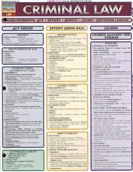Paperback Criminal Law Laminate Reference Chart Book