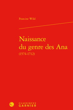 Hardcover Naissance Du Genre Des Ana [French] Book