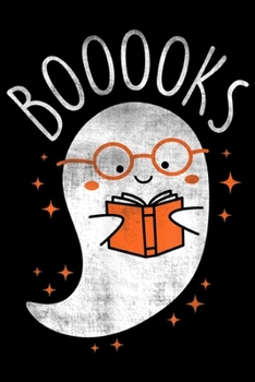 booooks: Cute Ghost Book Reading Halloween Teacher Top  Journal/Notebook Blank Lined Ruled 6x9 100 Pages